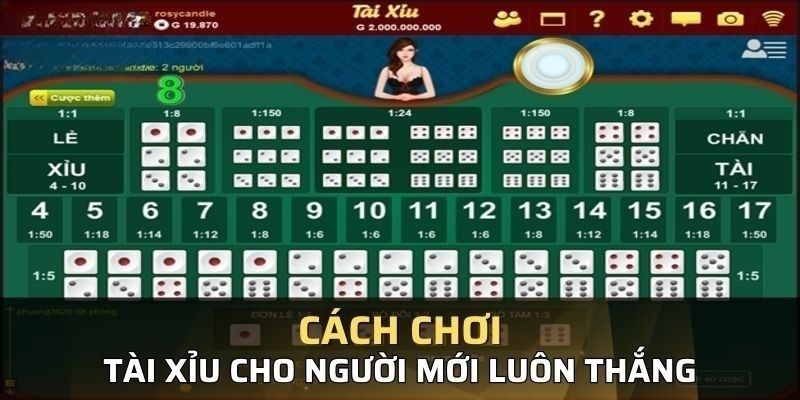 Điển hình của cách chơi tài xỉu online luôn thắng hiệu quả